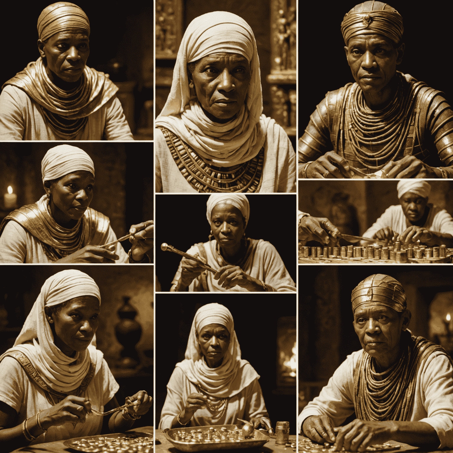 A montage of photos showing diverse groups of people playing Mummy's Gold in various settings